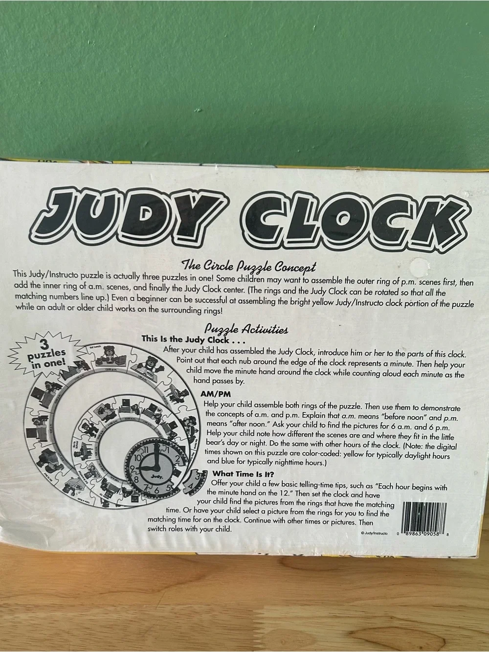 Judy Clock Giant Circle Floor Puzzle - Yellow Educational Time Toy
